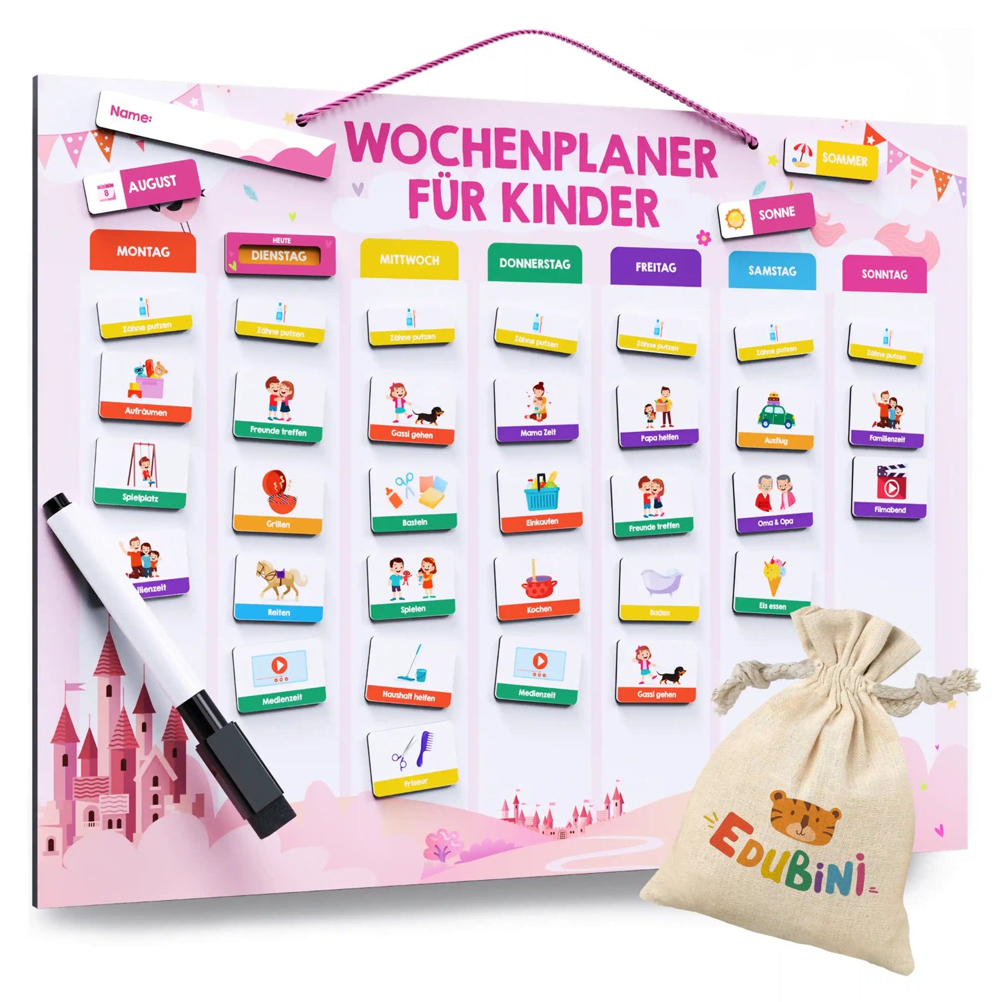 Edubini Magnetischer Wochenplaner für Kinder