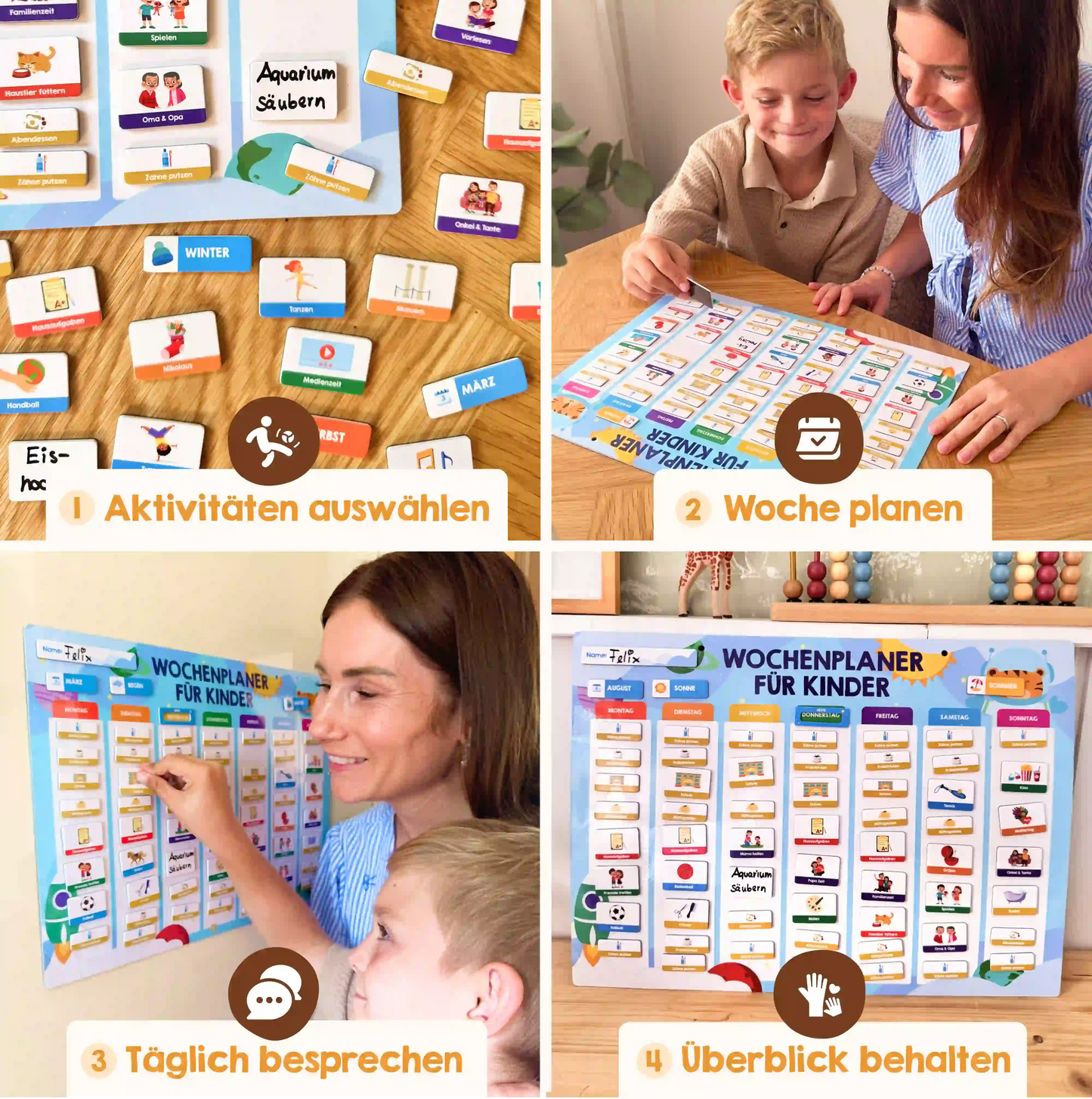 Edubini Magnetischer Wochenplaner für Kinder