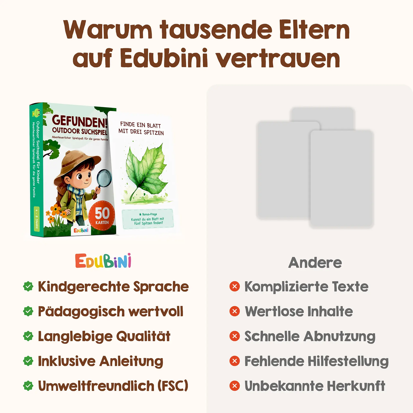 Edubini Gefunden! Outdoor Suchspiel für Kinder