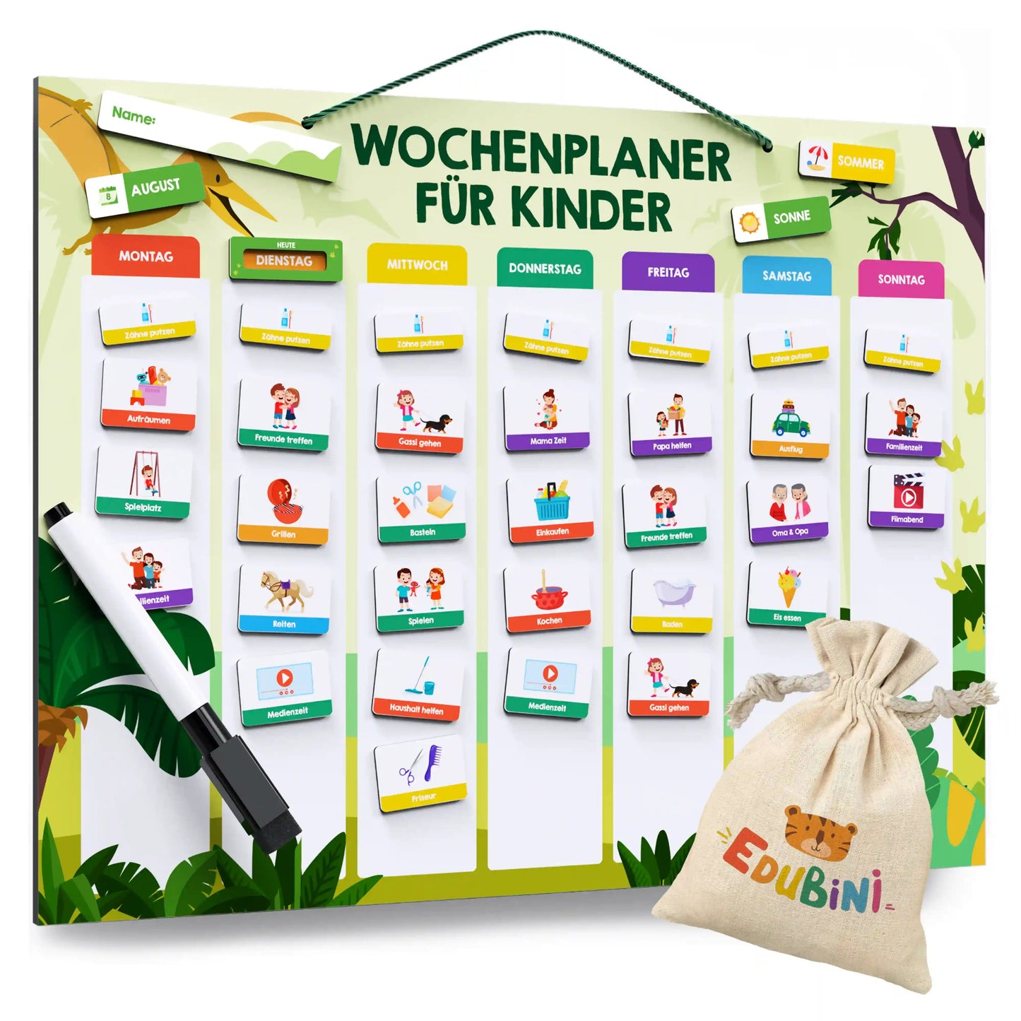 Edubini Magnetischer Wochenplaner für Kinder
