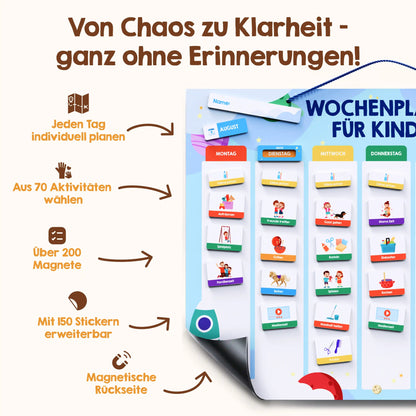 Edubini Magnetischer Wochenplaner für Kinder