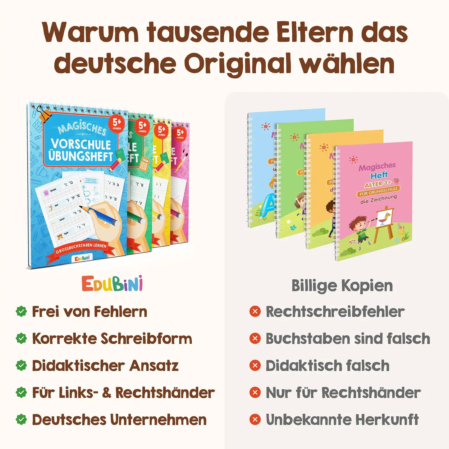 Edubini Magische Übungshefte® (Geschenk-Starterset)